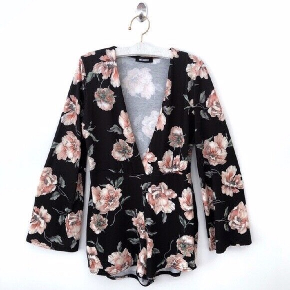 MissGuided Floral Romper